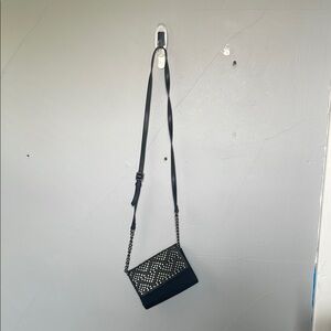 Nine West Slim Foldover Faux Leather Studded Chain Crossbody